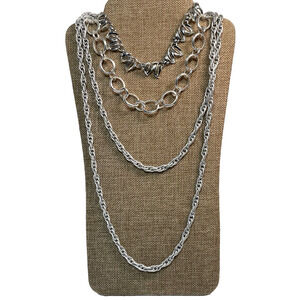 Vintage Necklace & Choker Silver Tone Trio